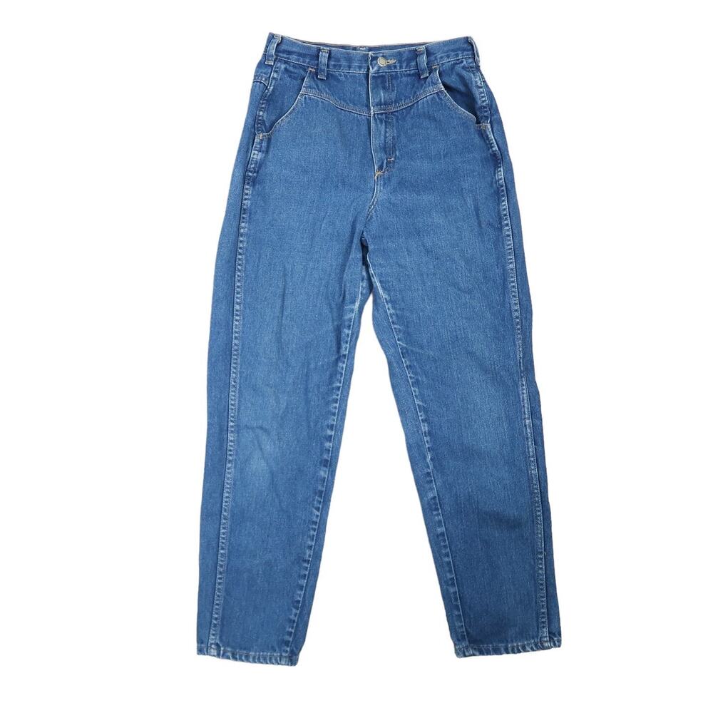 Vintage 90s Rustler medium wash blue denim high rise straight leg jeans 12